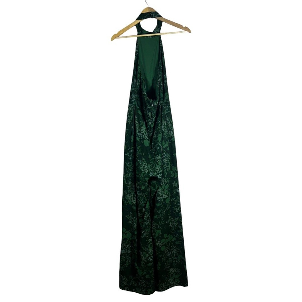 Baltic Born Freya Halter Jumpsuit Green Floral Wide Leg Open Back Earthy Size S - Picture 5 of 8